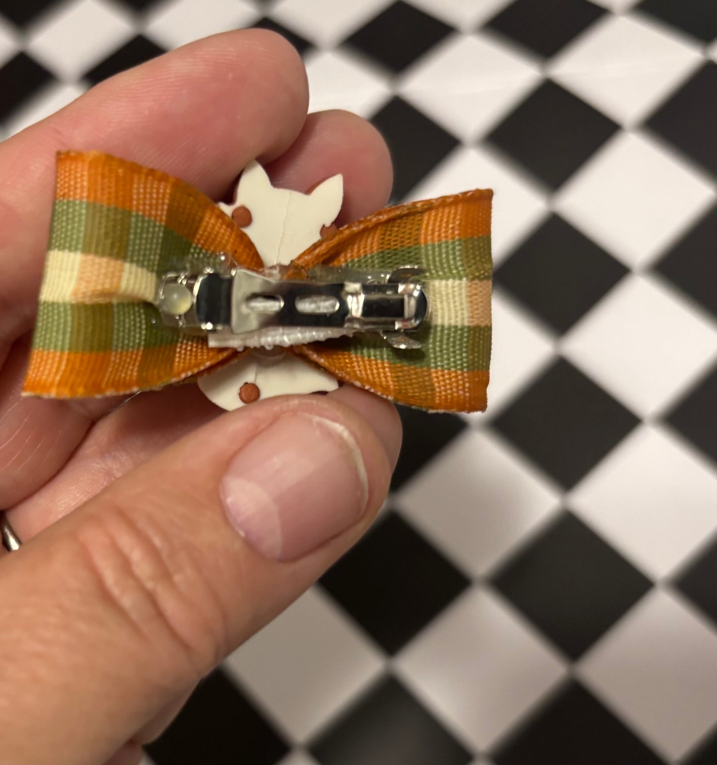 Dog Hair Bow- Mini Fox Barrette Clip