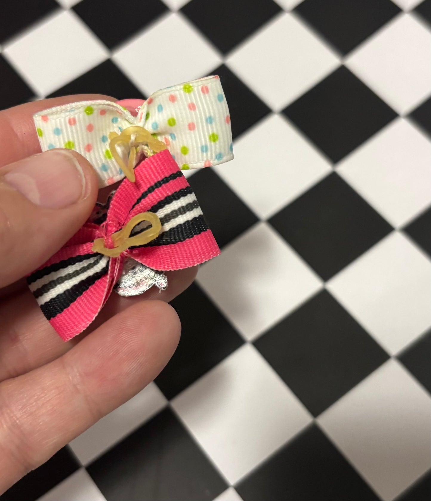 Dog Hair Bow- Mini Puppy Rubber Band