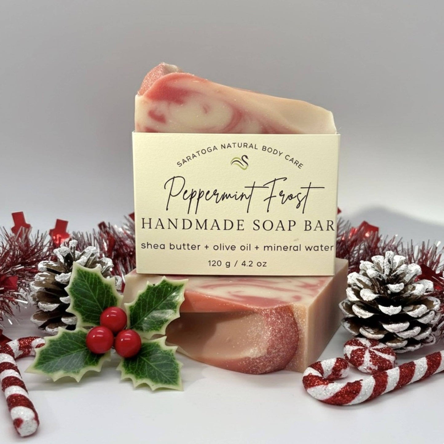 Peppermint Frost Handmade Soap Bar VEGAN Winter