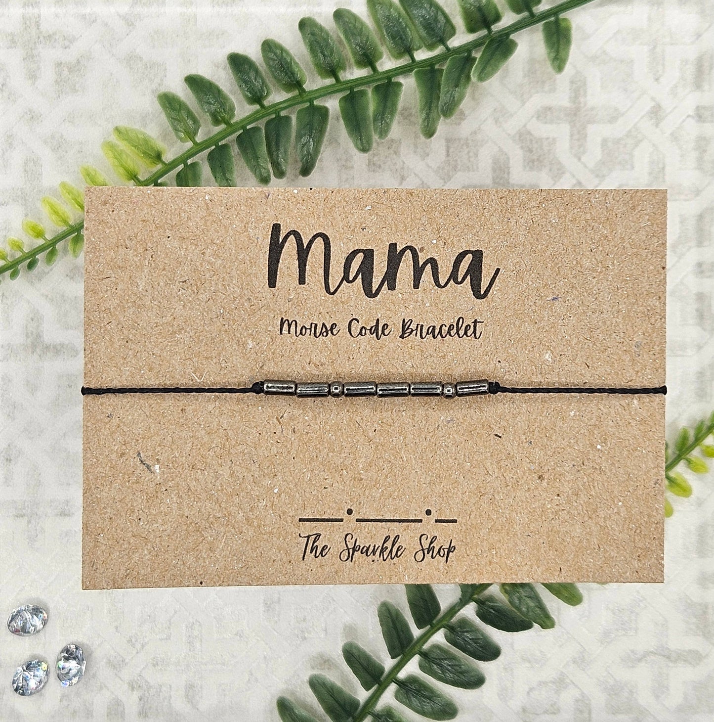 The Sparkle Shop - Handmade Morse Code Bracelet - Mama