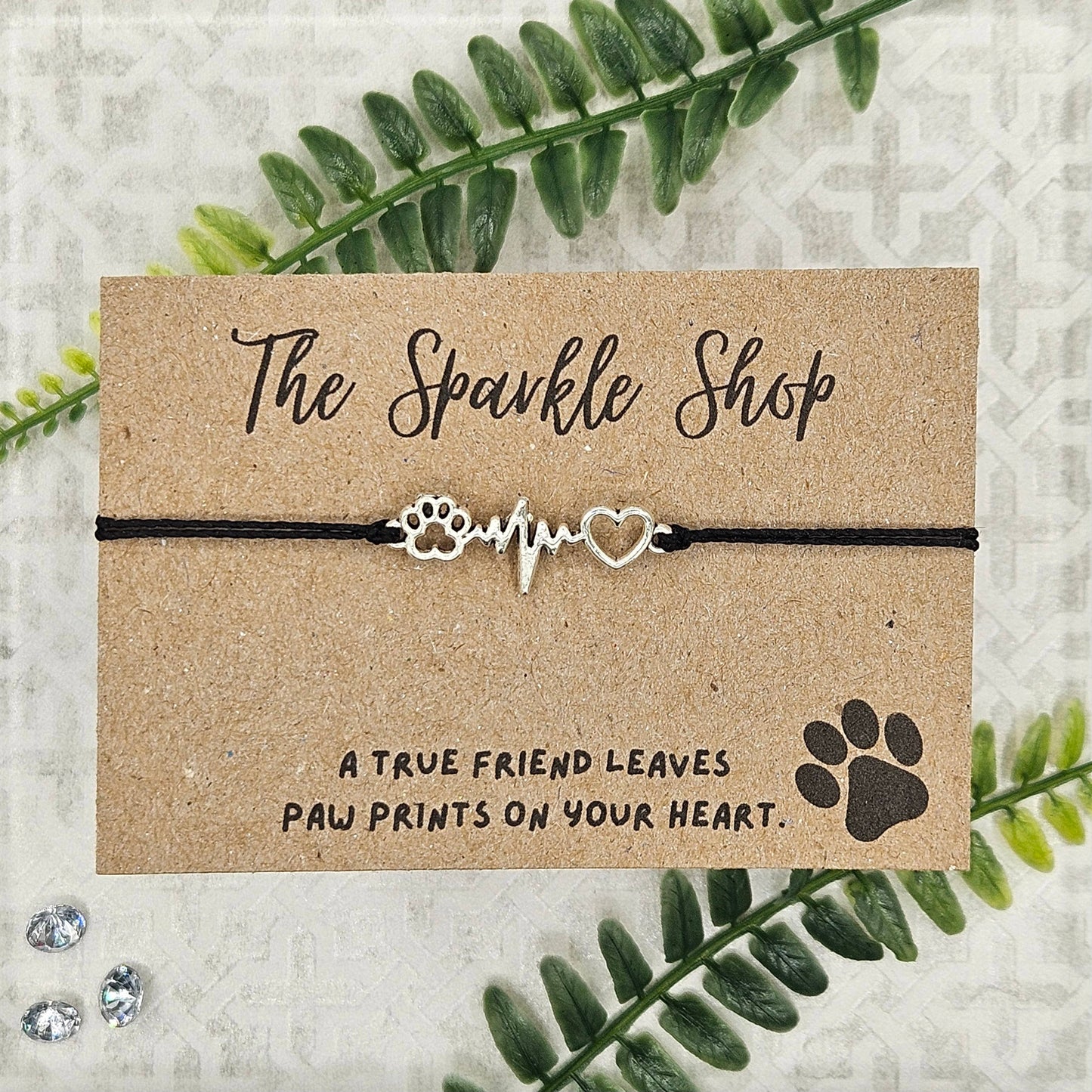 The Sparkle Shop - "Paw Prints on Your Heart" Dog/Cat Charm Bracelet