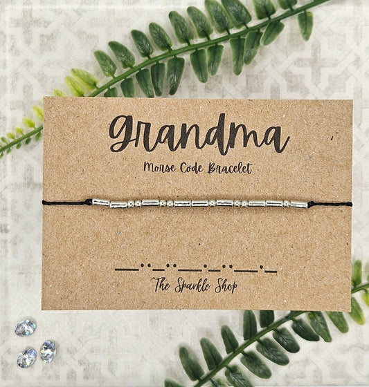 The Sparkle Shop - Handmade Morse Code Bracelet - Grandma