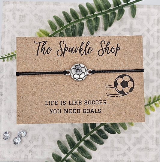 The Sparkle Shop - "You Need Goals" Soccer Charm Bracelet