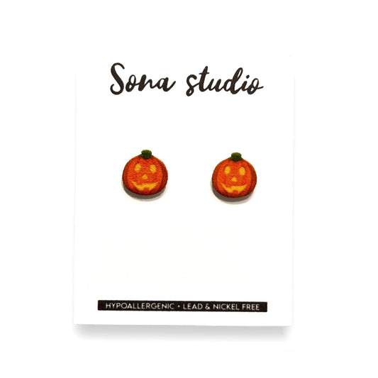 Sona Studio - Cute Jack-O-Lantern Earrings