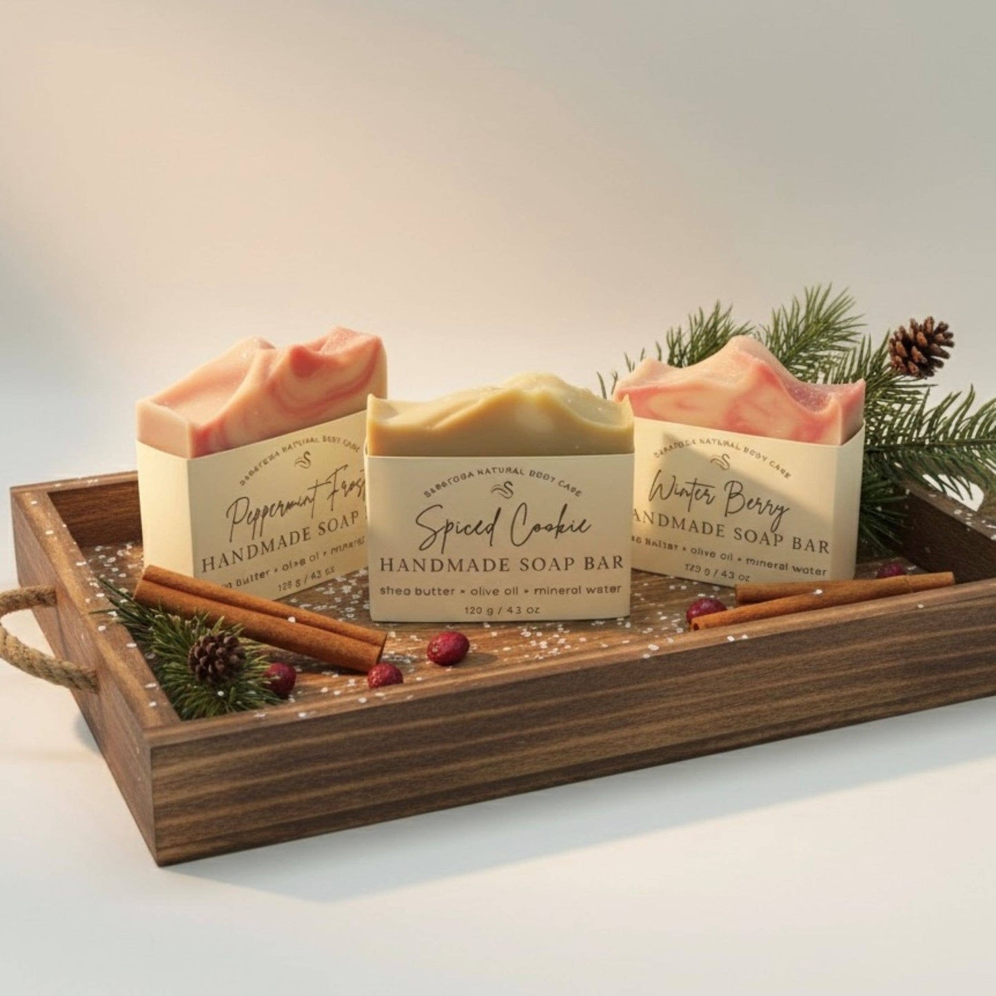 Peppermint Frost Handmade Soap Bar VEGAN Winter