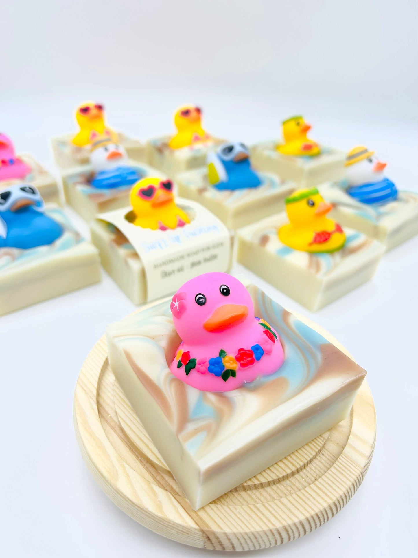 SARATOGA NATURAL BODY CARE LLC - Summer Surf's Up Duckling Handmade Soap Bar for Kids VEGAN