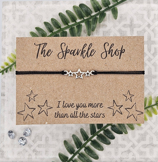 The Sparkle Shop - "I Love You More Than All The Stars" Star Charm Bracelet