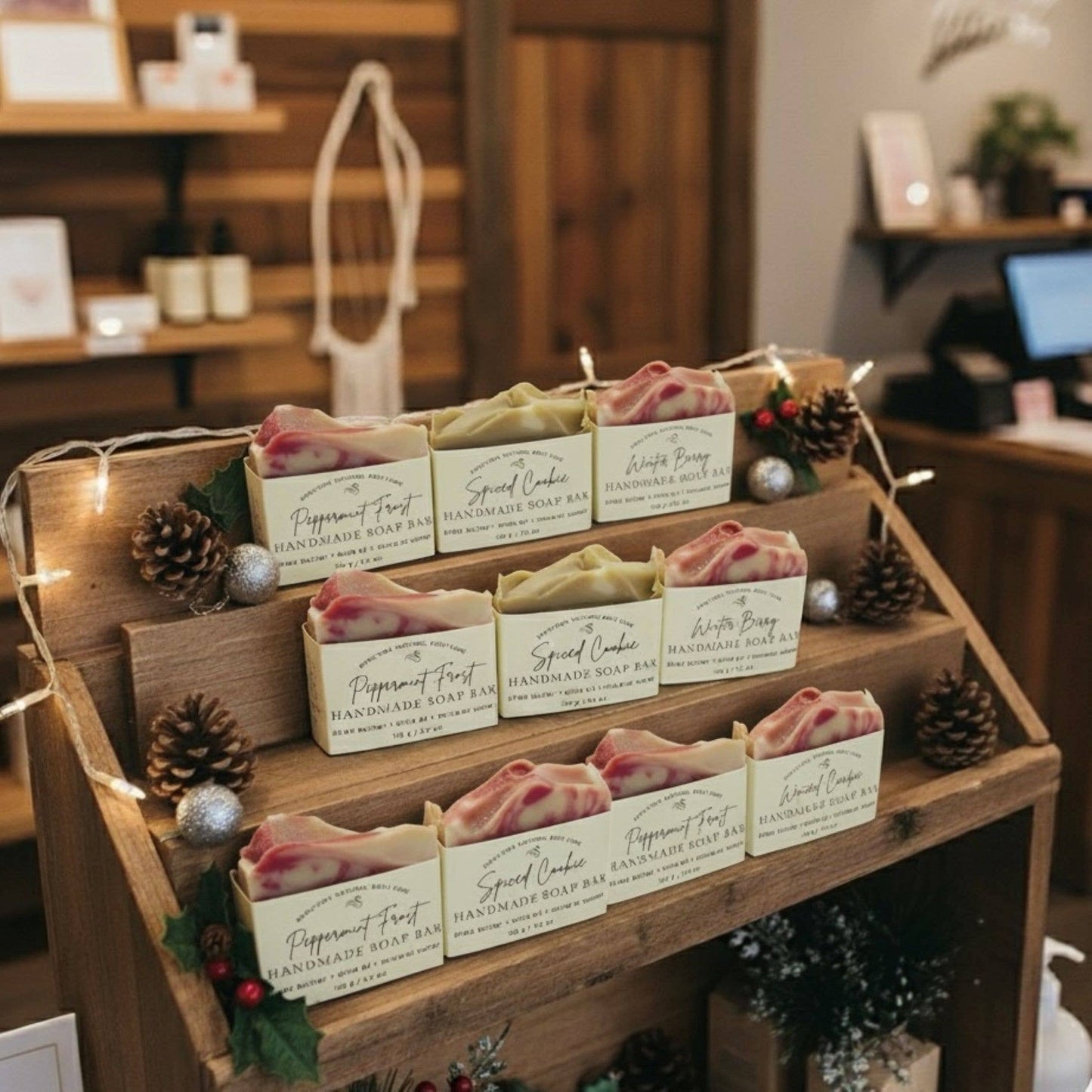 Peppermint Frost Handmade Soap Bar VEGAN Winter