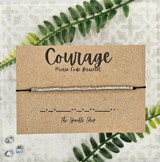 The Sparkle Shop - Handmade Morse Code Bracelet - Courage