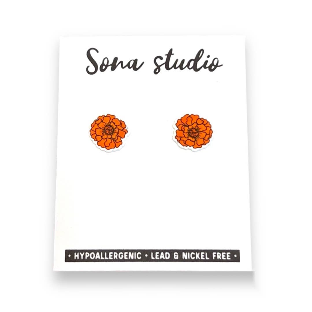 Sona Studio - Marigold Flower Earrings