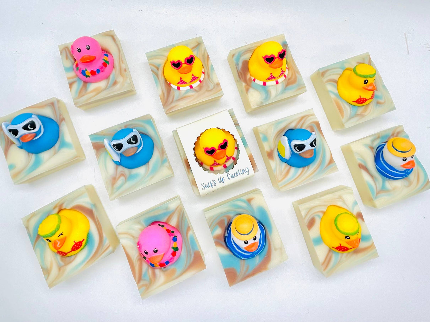 SARATOGA NATURAL BODY CARE LLC - Summer Surf's Up Duckling Handmade Soap Bar for Kids VEGAN