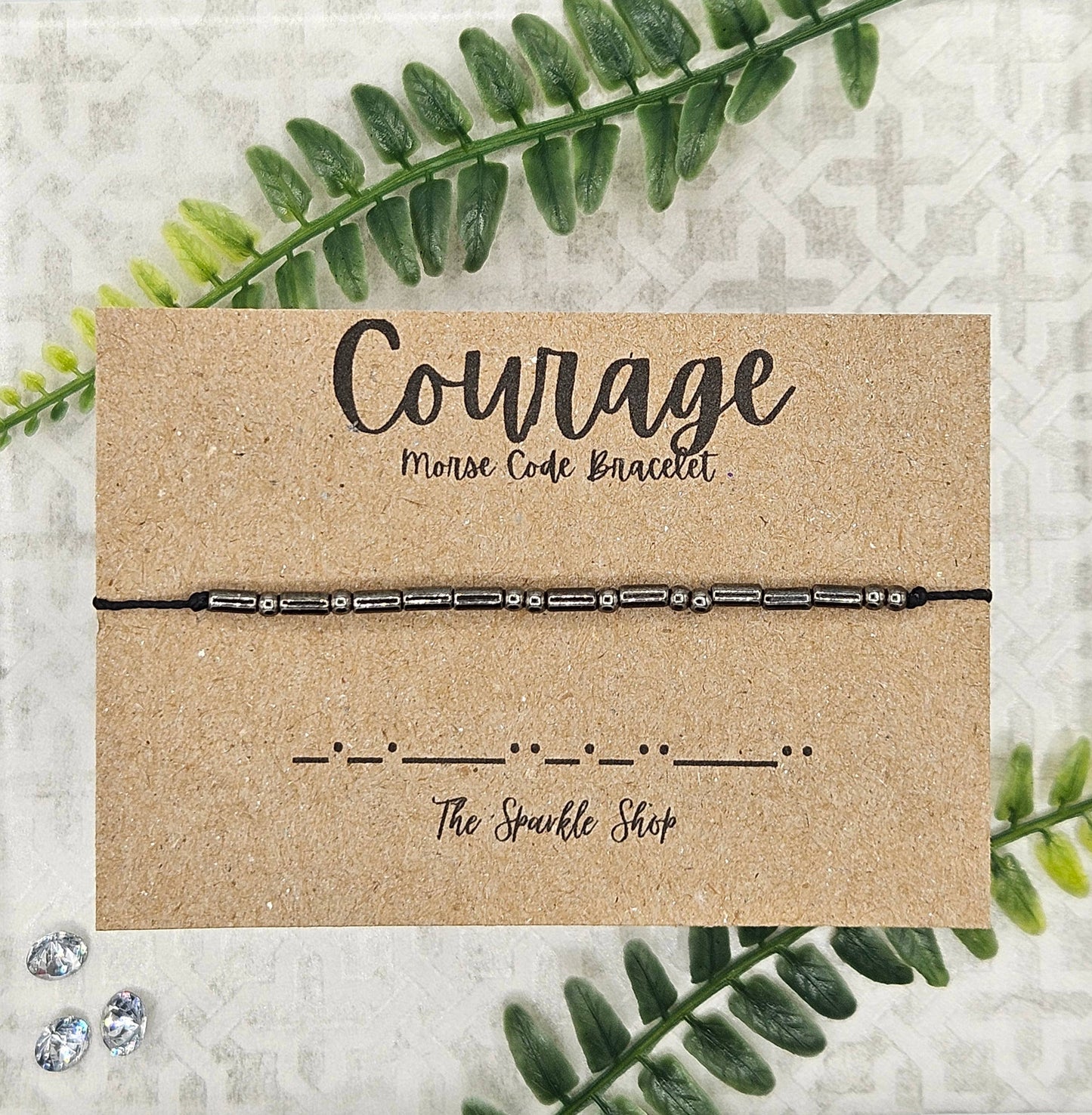 The Sparkle Shop - Handmade Morse Code Bracelet - Courage