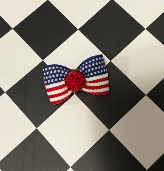 Dog Hair Bow- Mini Stars & Stripes Rubber Band