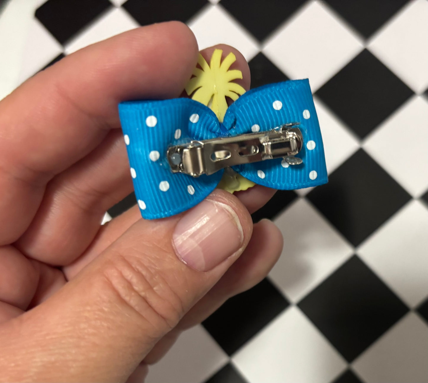 Dog Hair Bow- Mini Happy Birthday Barrette Clip