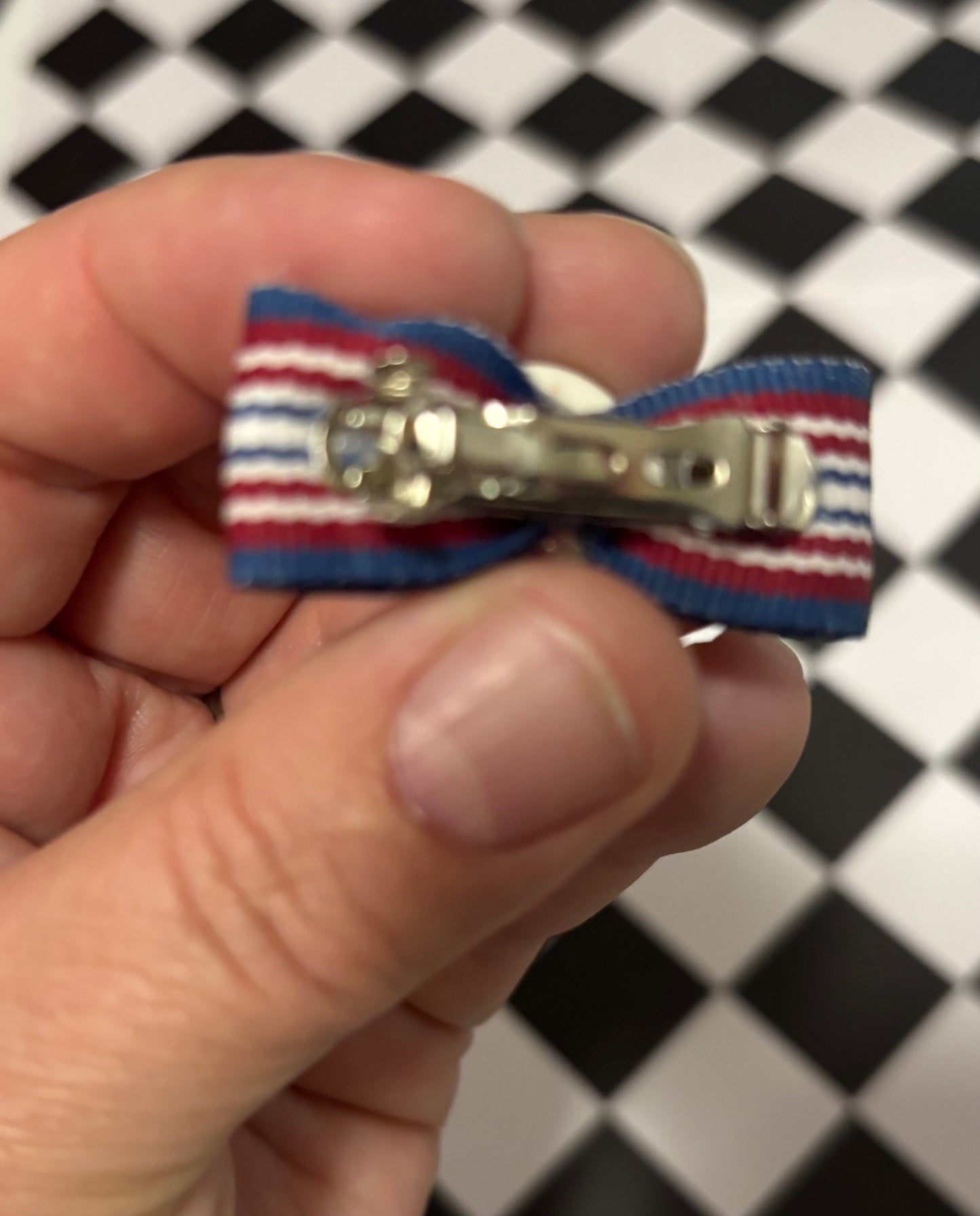 Dog Hair Bow- Mini Baseball Barrette Clip