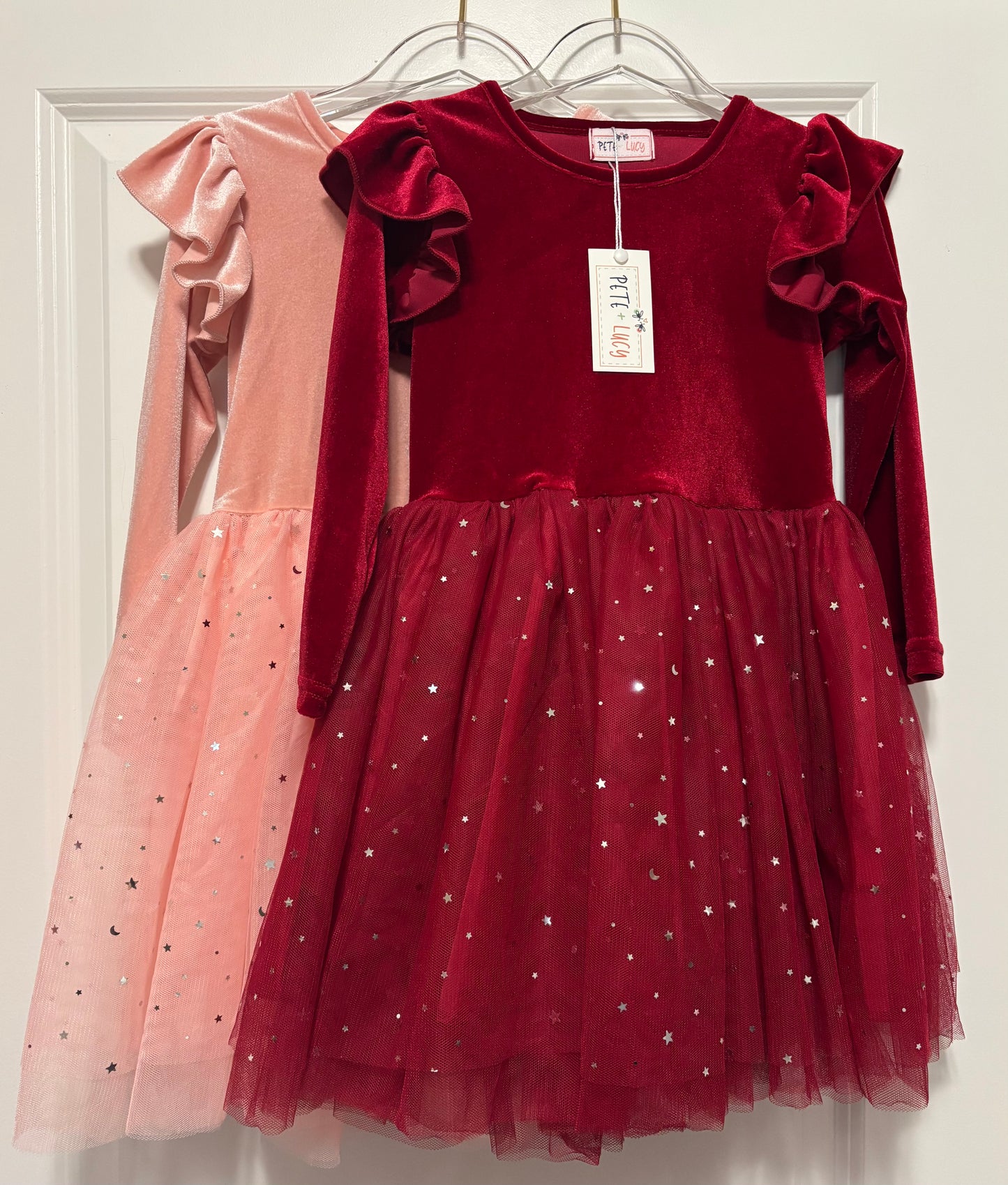 Velvet Tulle Dresses Pink Or Winter Red