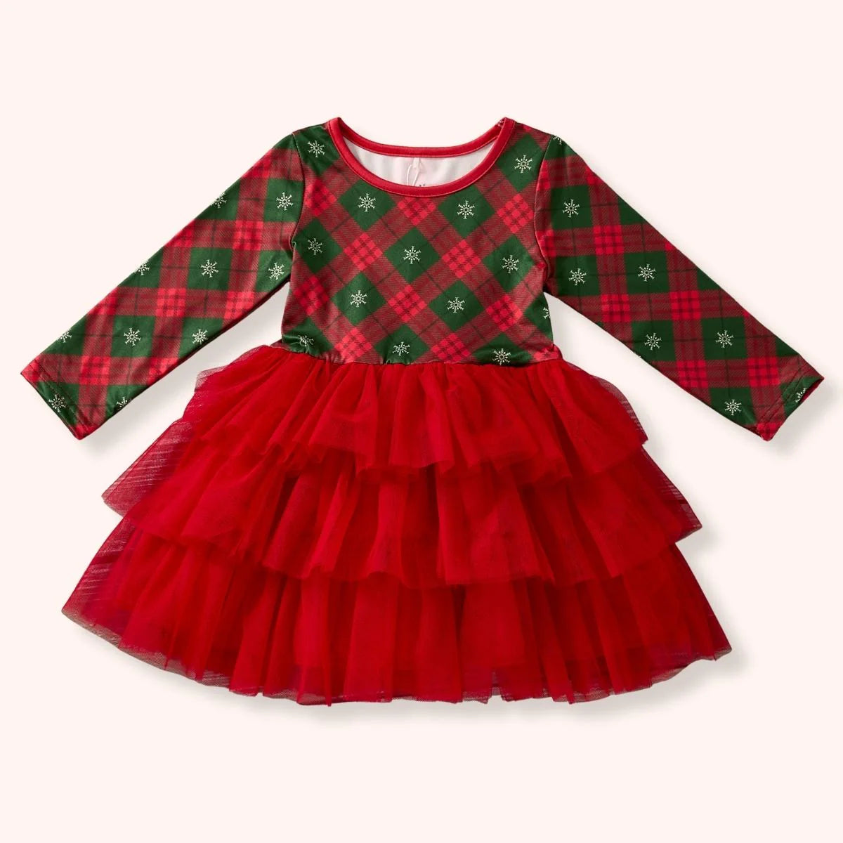 PETE + LUCY CHRISTMAS PLAID - TULLE DRESS