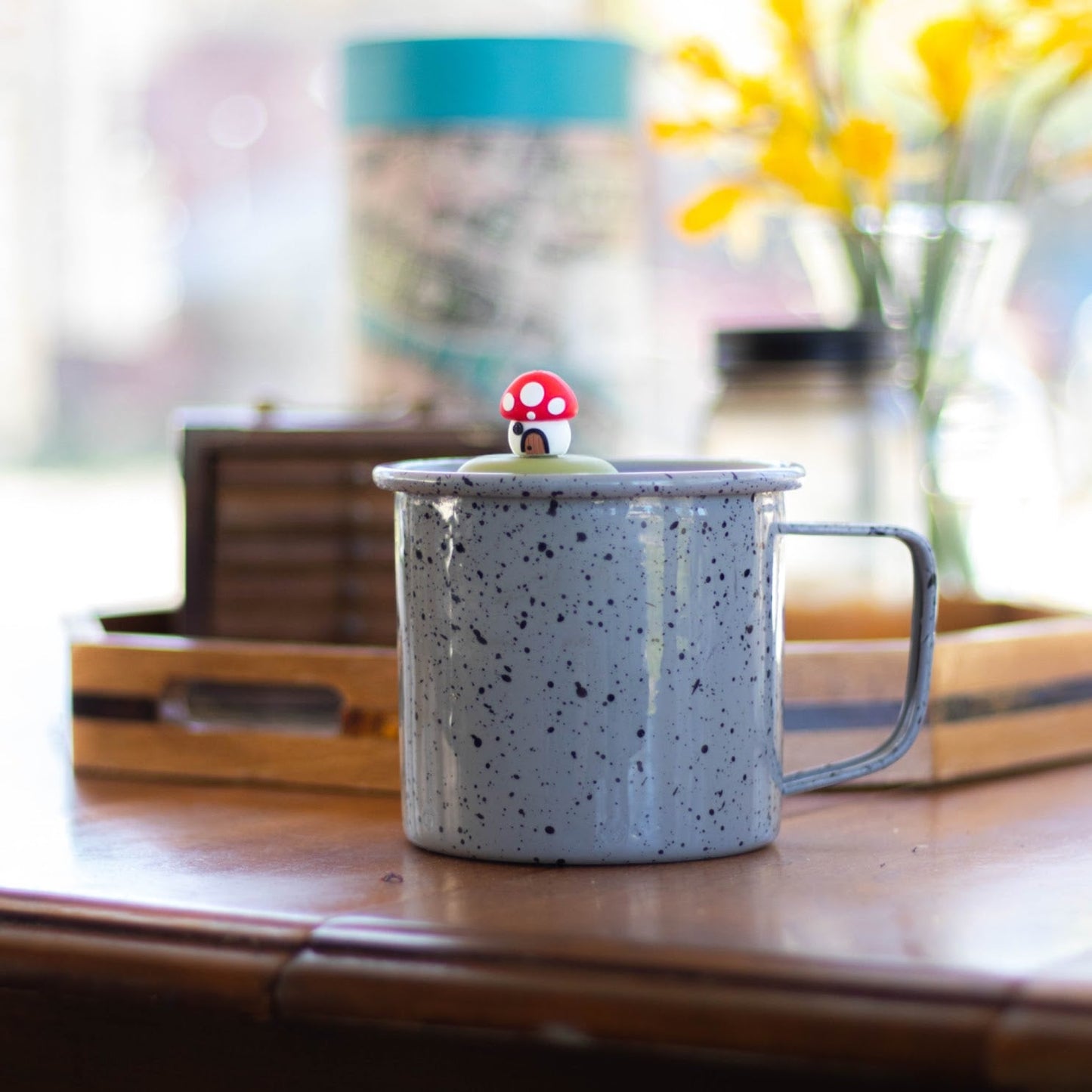 Floating Red Mushroom Cottage Tea infuser