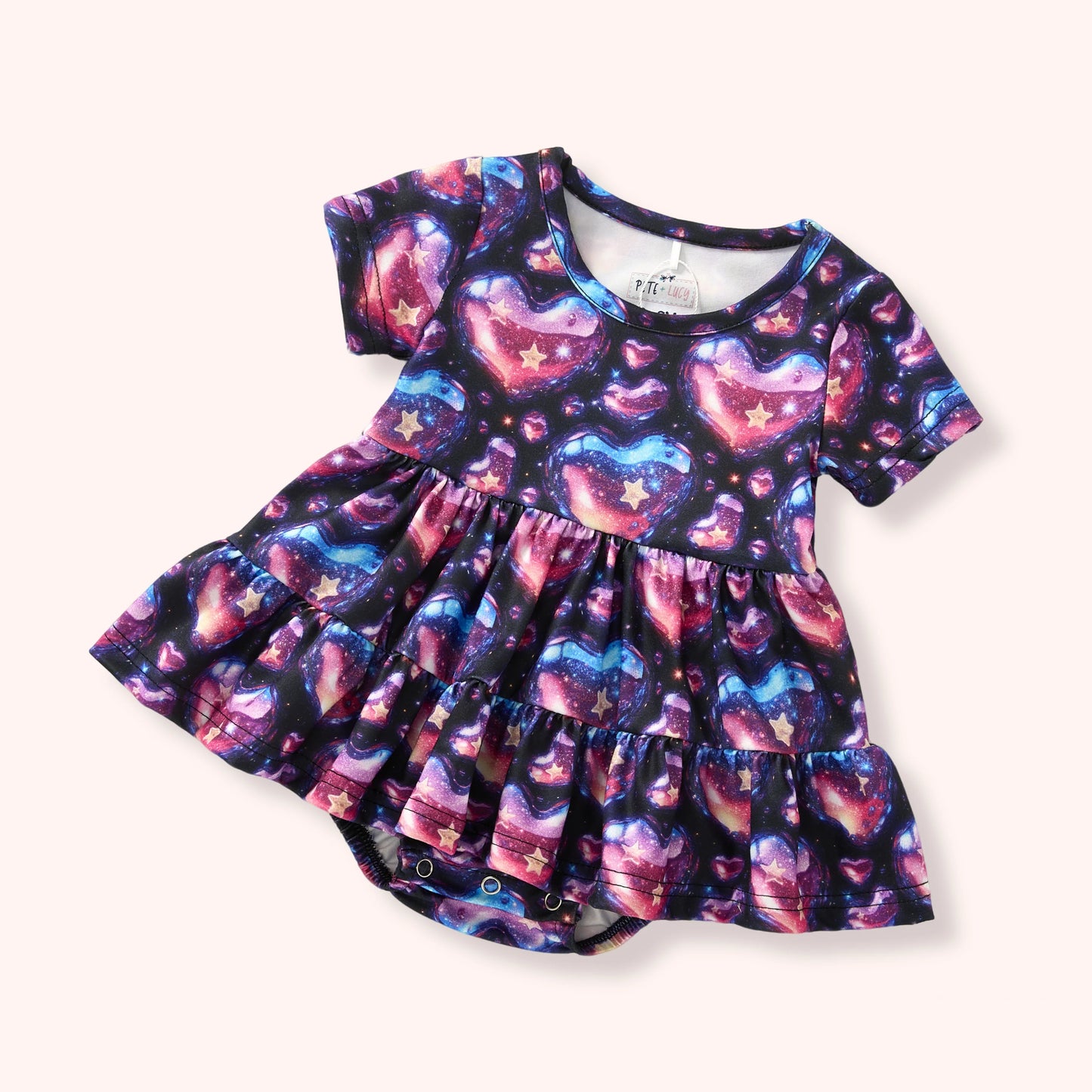 HOLOGRAPHIC HEARTS - ROMPER 3-6m