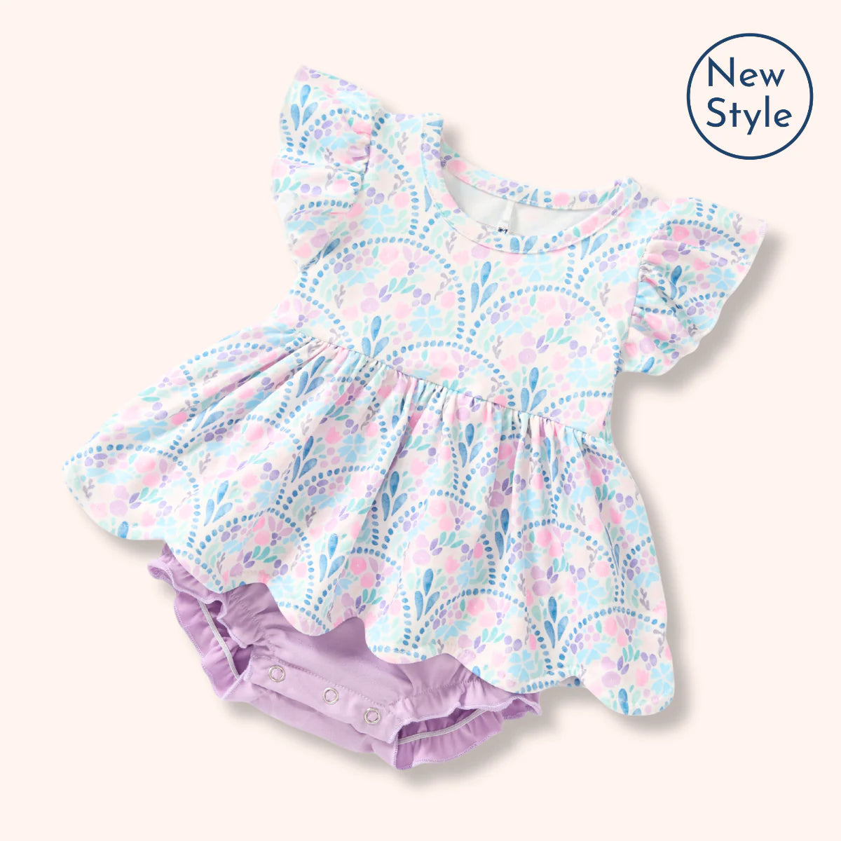(ORDER FOR AMANDA D.) GRACEFUL GARDEN - ROMPER  3-6m