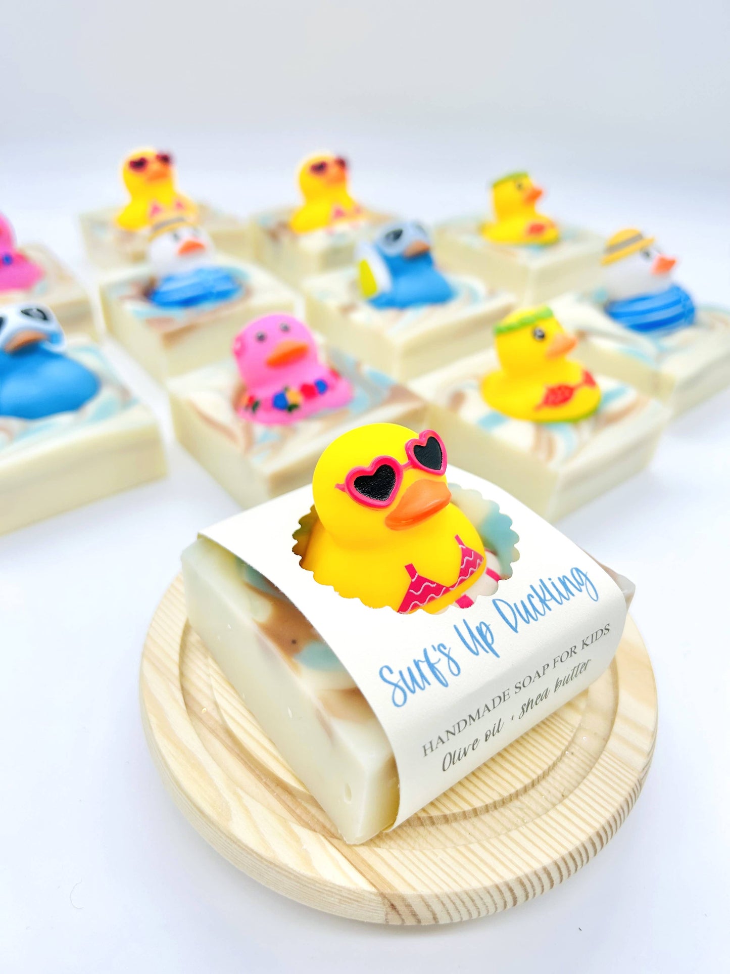 SARATOGA NATURAL BODY CARE LLC - Summer Surf's Up Duckling Handmade Soap Bar for Kids VEGAN