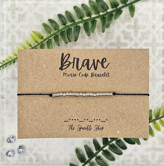 The Sparkle Shop - Handmade Morse Code Bracelet - Brave