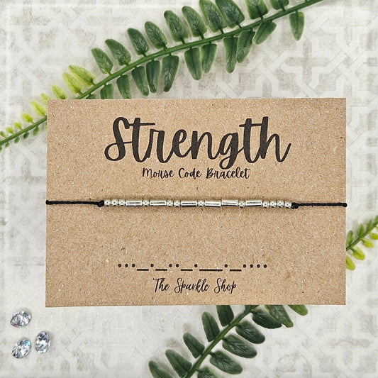 The Sparkle Shop - Handmade Morse Code Bracelet - Strength