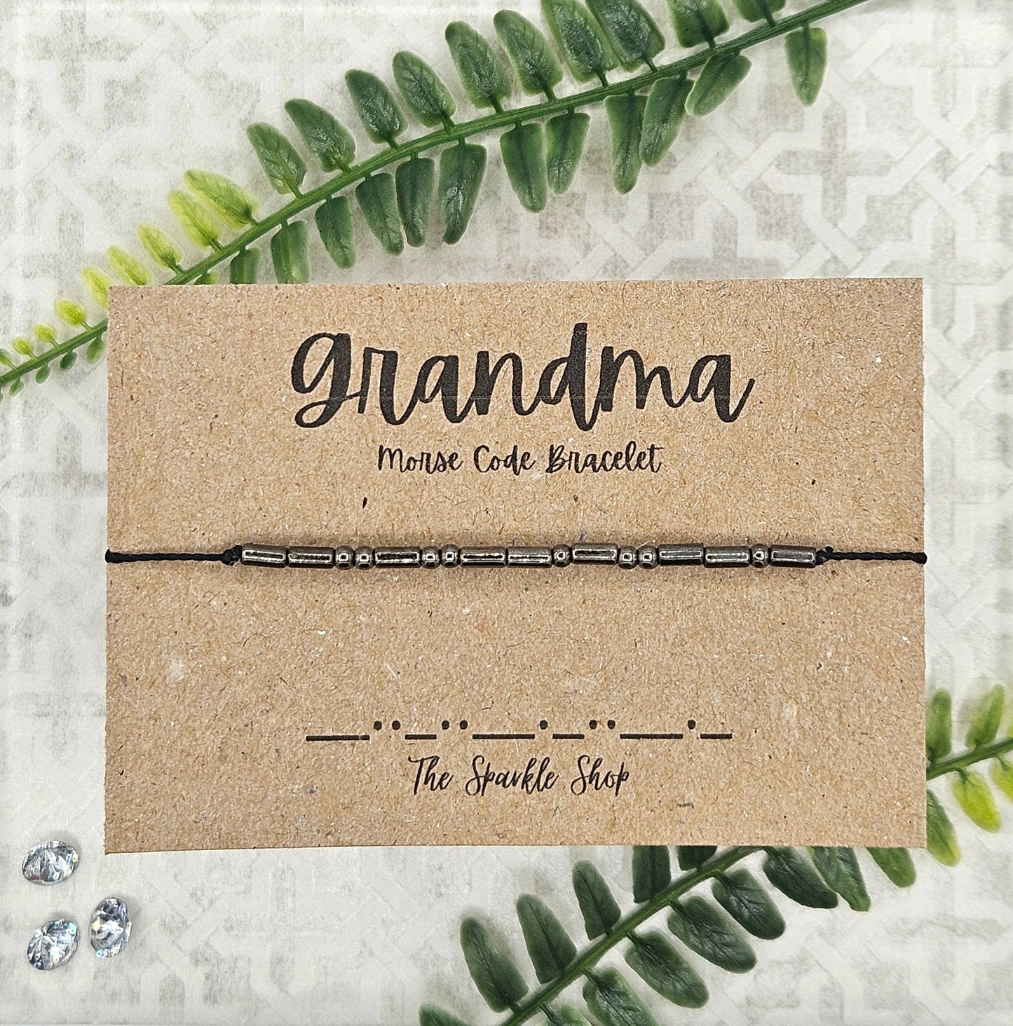 The Sparkle Shop - Handmade Morse Code Bracelet - Grandma