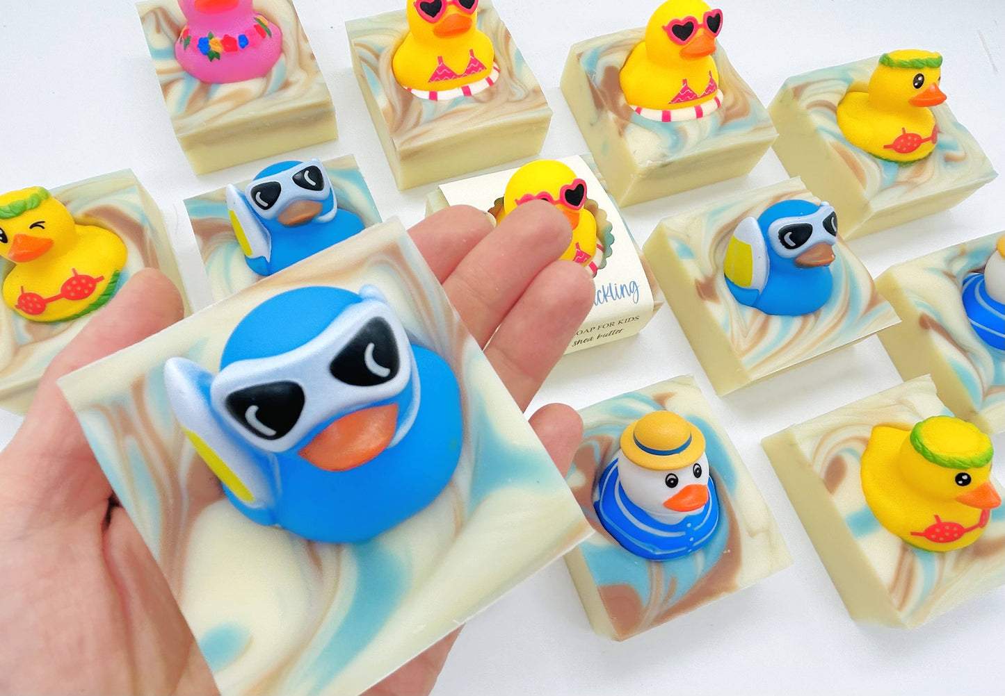 SARATOGA NATURAL BODY CARE LLC - Summer Surf's Up Duckling Handmade Soap Bar for Kids VEGAN