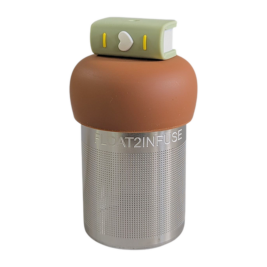 Floating Green Heart Book Tea infuser l light brown