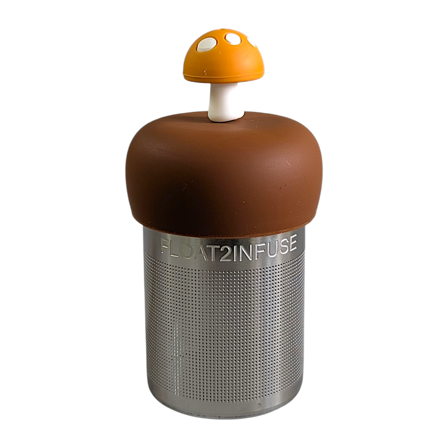Floating Amber Yellow Mushroom Tea infuser l light brown